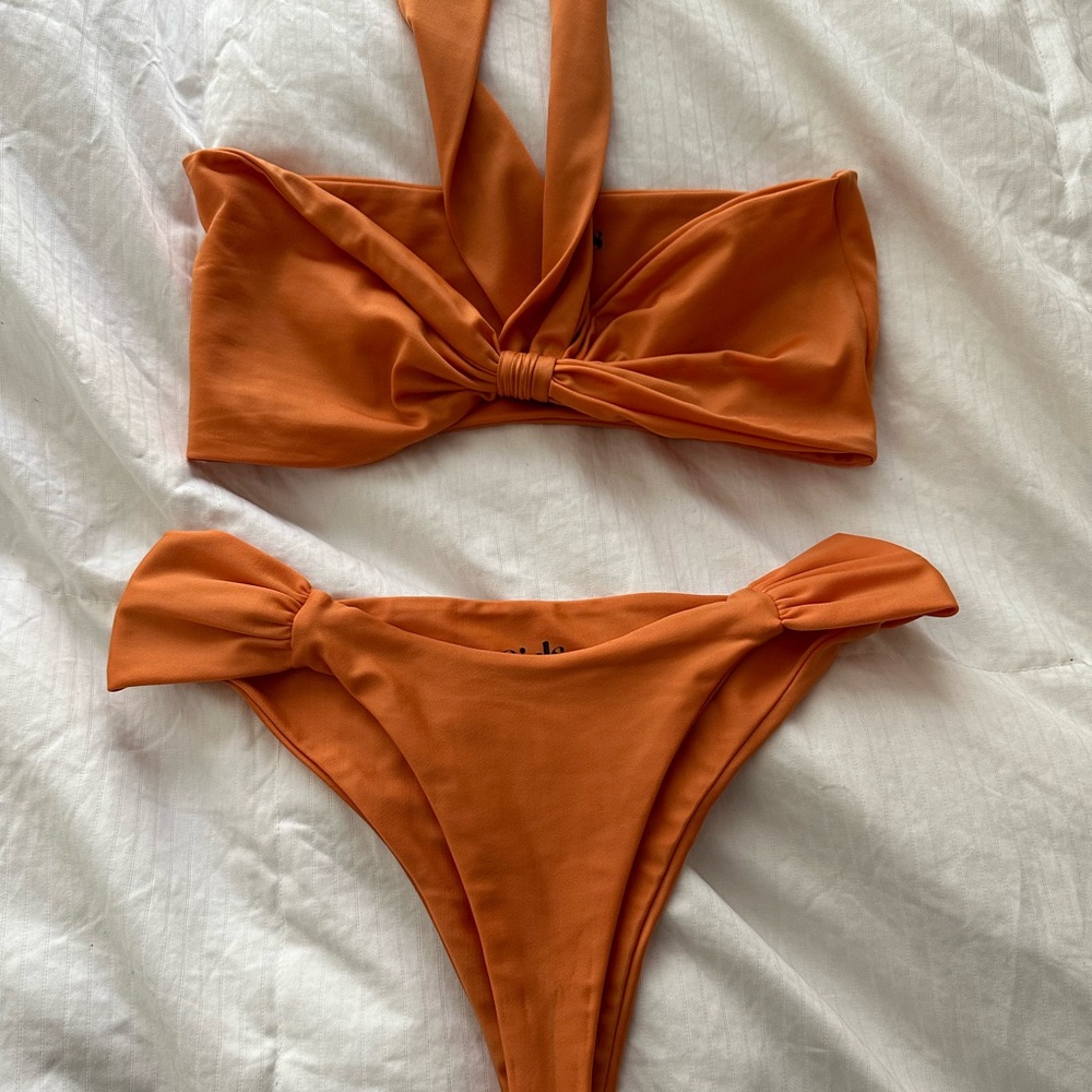 Oh Polly satin orange 2 piece bikini. Like New!